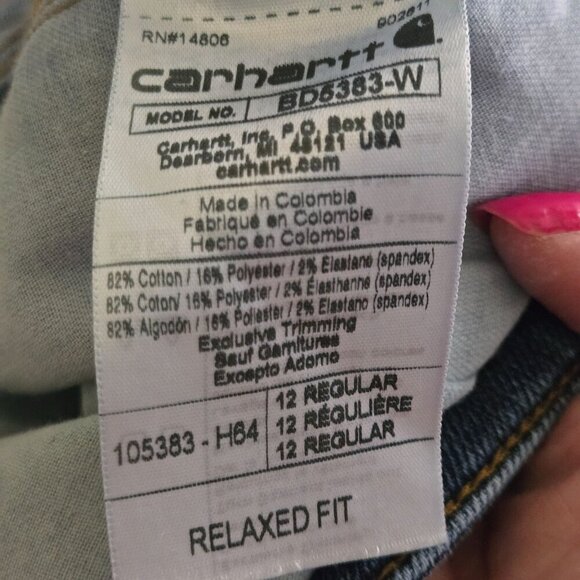 Carhartt Relaxed Fit Work Jeans Size 12R - Picture 8 of 8